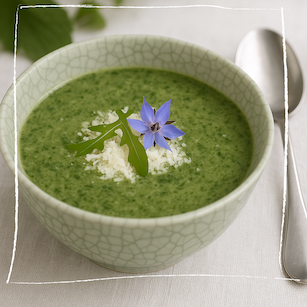 Fertige Borretsch Suppe