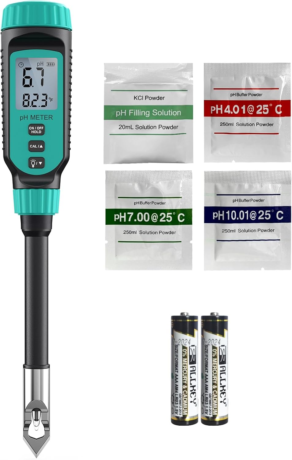 Tadeto pH-Messgerät mit LCD-Display Set für Kräuter 2025