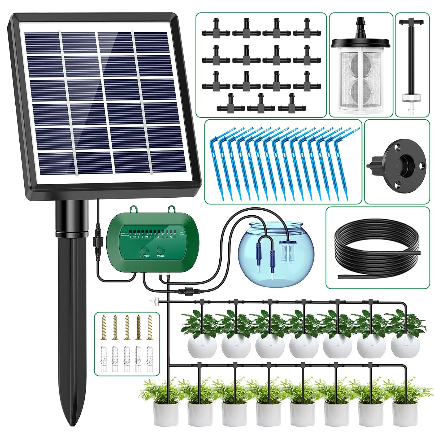 AnseTo Solar Bewässerungssystem für Outdoor-Kräuter 2025