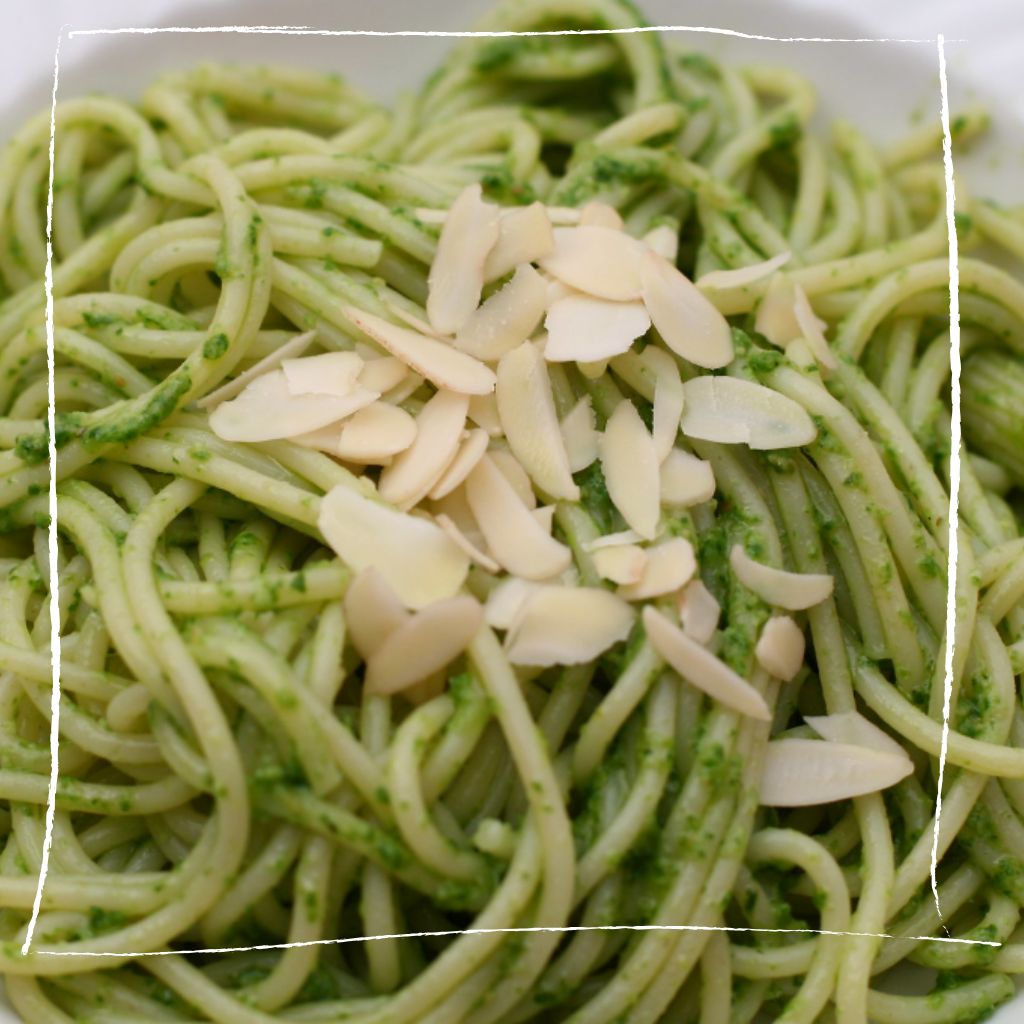 Angerichtete Bärlauch Pasta