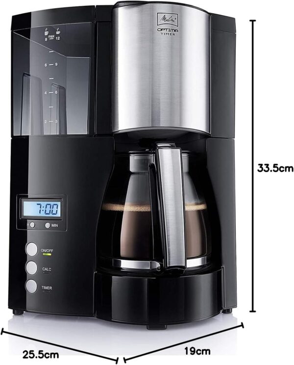 „Kaffeemaschine mit Timer und Thermoskanne, abnehmbarem Wassertank und Tropfstopp