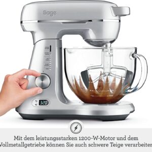 Bakery Boss Küchenmaschine mit Glasschüssel und Edelstahlschüssel