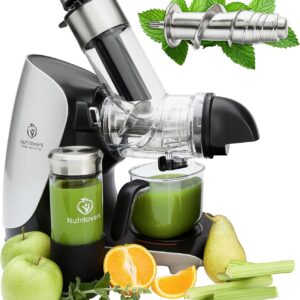 Nutrilovers Edelstahl Entsafter GREEN-PRESS Slow Juicer für Sellerie, Obst und Kräute
