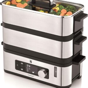 Dampfgarer Edelstahl – WMF Mini Dampfkocher mit zwei Ebenen und Warmhaltefunktion