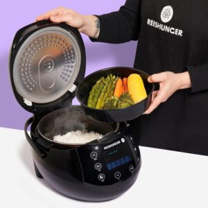 Digitaler Reiskocher Reishunger mit Dampfgarer und Keramiktopf