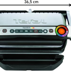 Tefal OptiGrill GC705D16 kleiner Tischgrill aus Edelstahl mit 6 Programmen