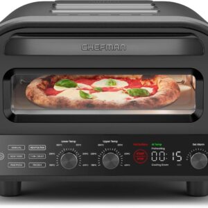 CHEFMAN elektrischer Pizzaofen 30 cm Pizzastein für drinnen und draußen
