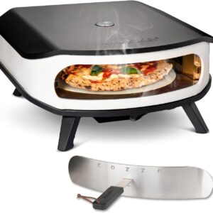 Pizzaofen mit Drehteller cozze® 17 Zoll Gasofen für zuhause mit LED und rotierendem Pizzastein
