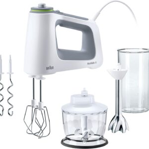 Braun MultiMix 5 HM 5137 Handmixer Testsieger 2025 mit extrastarken Knethaken für Brotteig