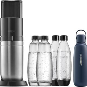 SodaStream DUO Weiß Wassersprudler Testsieger 2025 mit Quick-Connect Zylinder und Glas- + Plastikflasche
