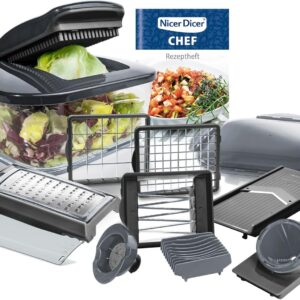 Nicer Dicer Chef Zwiebel Zerkleinerer manuell mit Edelstahlklingen und Kräuterschneider